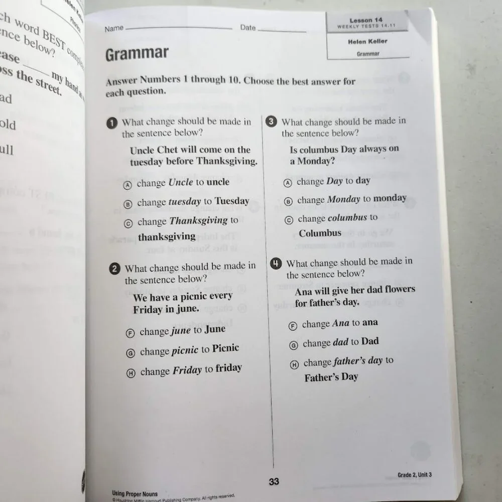 Journeys Common Core Weekly Assessments Grade 2 Book Workbook Textbook Paperback